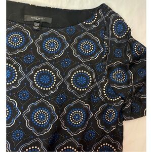 Nine West 100% Silk Medallion Print Dress 14  Black Blue
Geometric Bird 14
